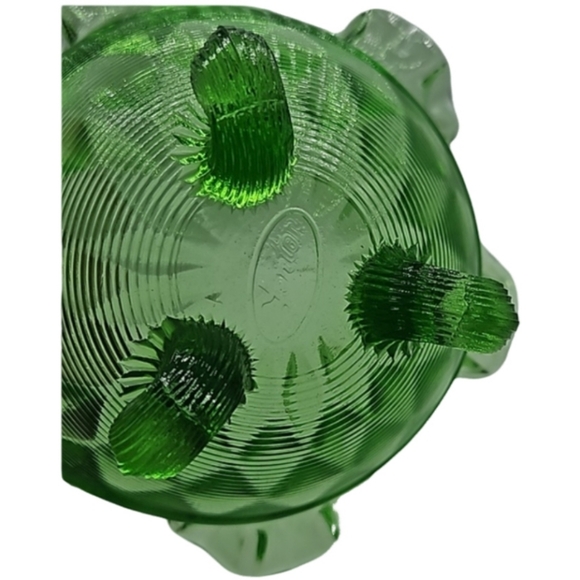 FENTON vintage signed threaded diamond optic glass bowl - Picture 7 of 9